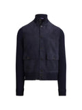 Ralph Lauren Purple Label knitted jacket with suede panelling