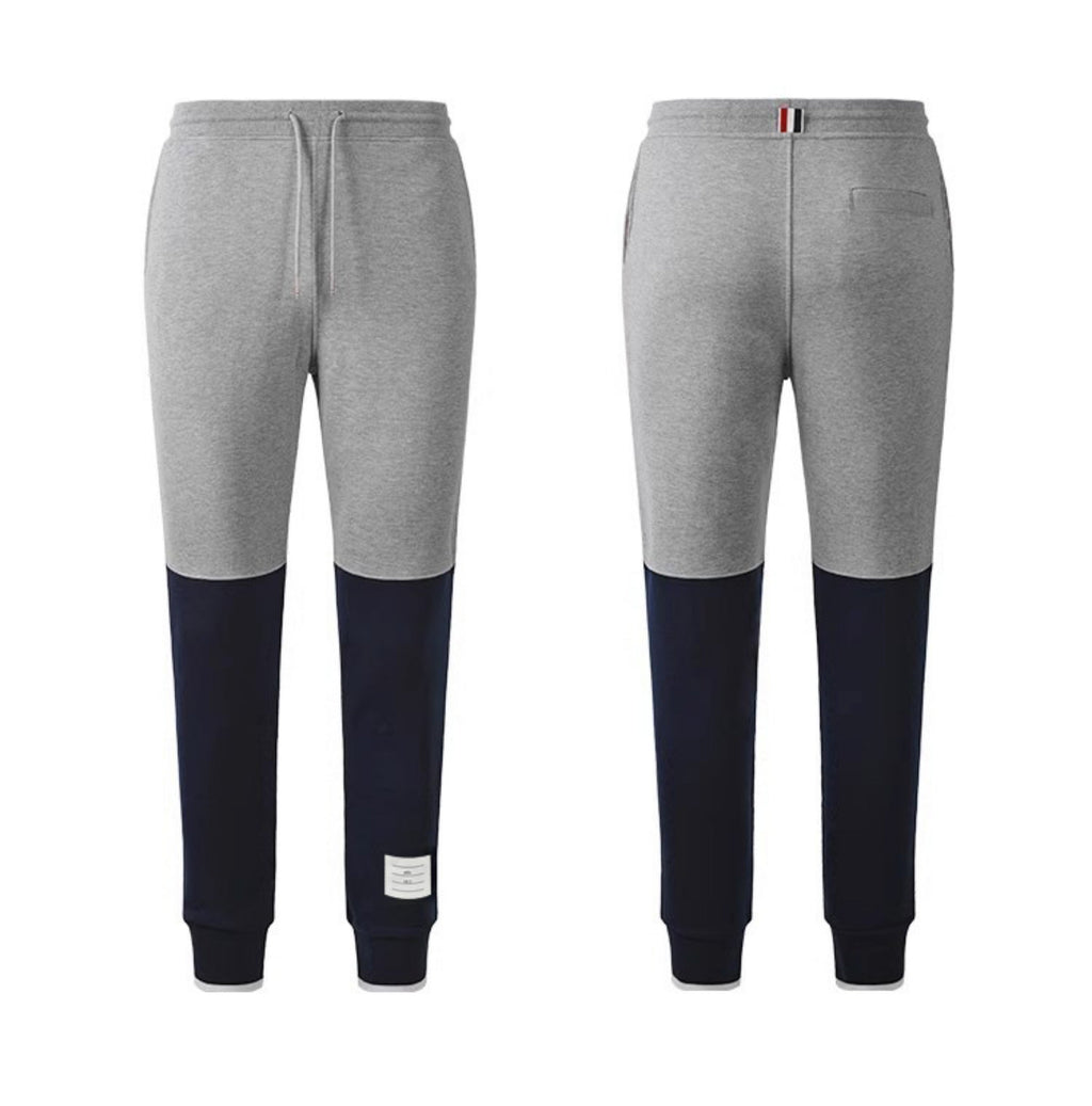 Thom Browne Style Unisex Casual Sweatpants with Signature Four-Bar Detail