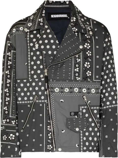 Neighborhood bandana-print biker jacket