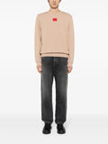 HUGO logo-patch crew-neck cotton sweatshirt