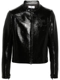 Courrèges logo-appliqué high-shine jacket