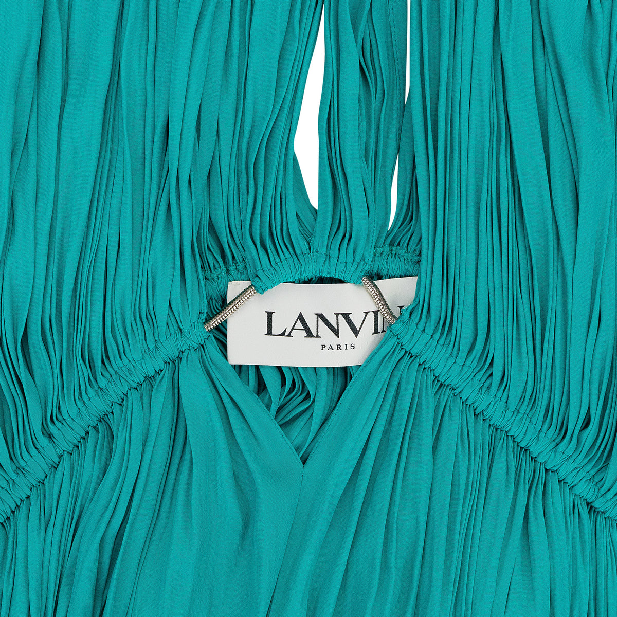 AQUAMARINE LONG PLEATED DRESS