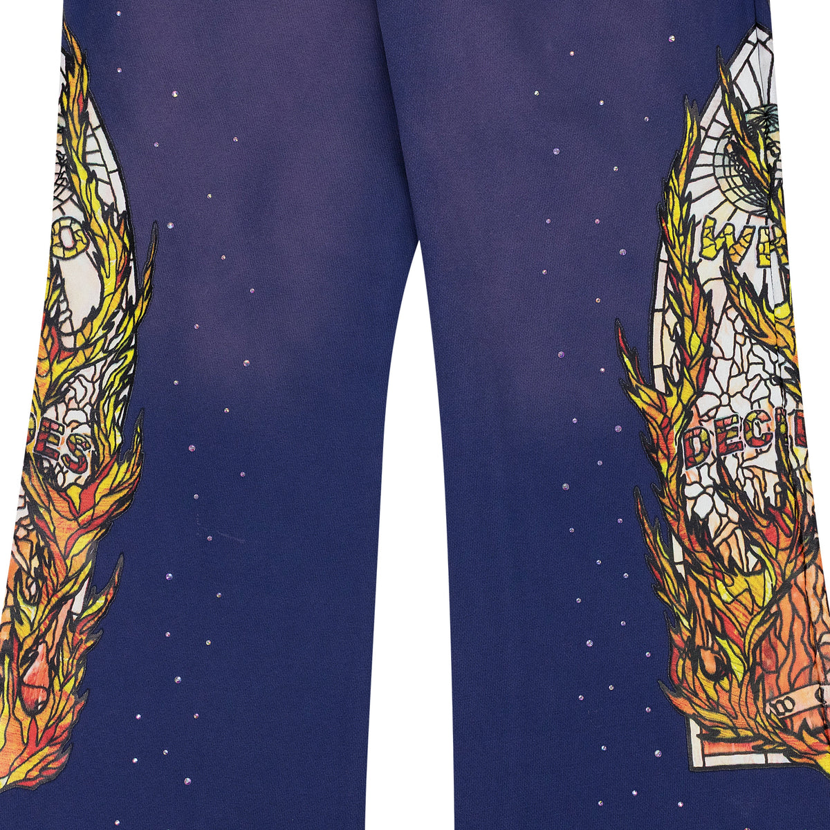 INDIGO FLAME GLASS SWEATPANTS