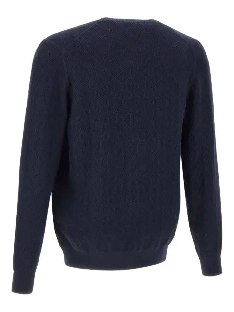 DIKTAT diamond-pattern crew-neck sweater