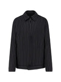 Y-3 pinstripe zip-up overshirt