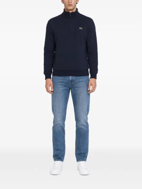 Lacoste quarter-zip logo-patch sweater
