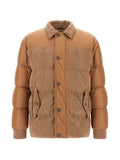 Herno corduroy-panelled padded jacket