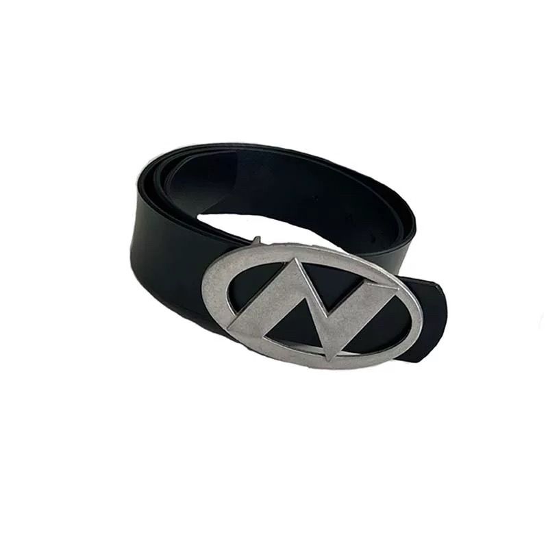 Vintage Logo Metal Buckle Leather Belt Women Casual Waist Belt