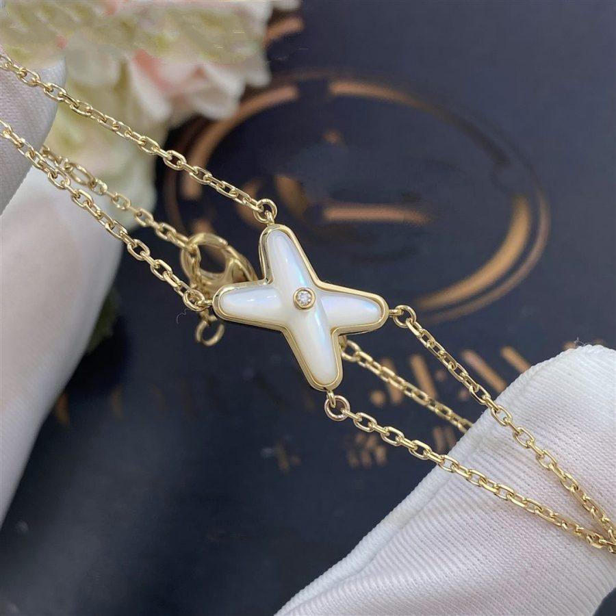 CHAUMET JEUX BRACELET WHITE MOP GOLD 1 DIAMOND