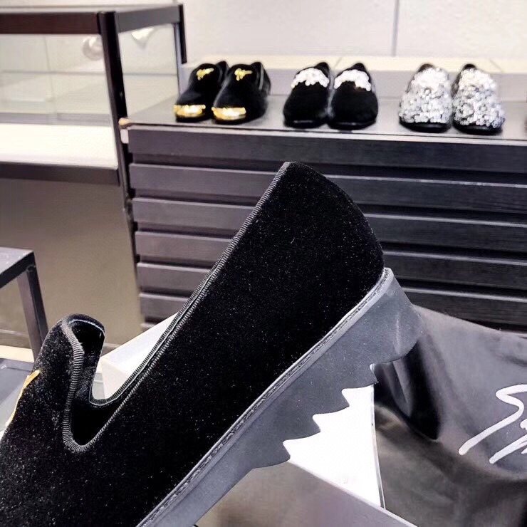Giuseppe Zanotti Black Gold-Tone Loafers