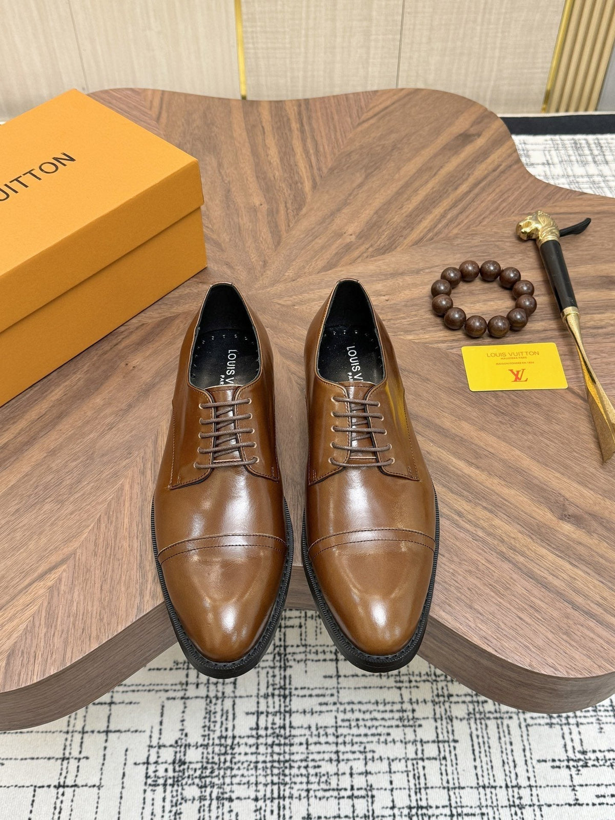 Louis Vuitton Brown Lace-Up Dress Shoes - Almond Toe