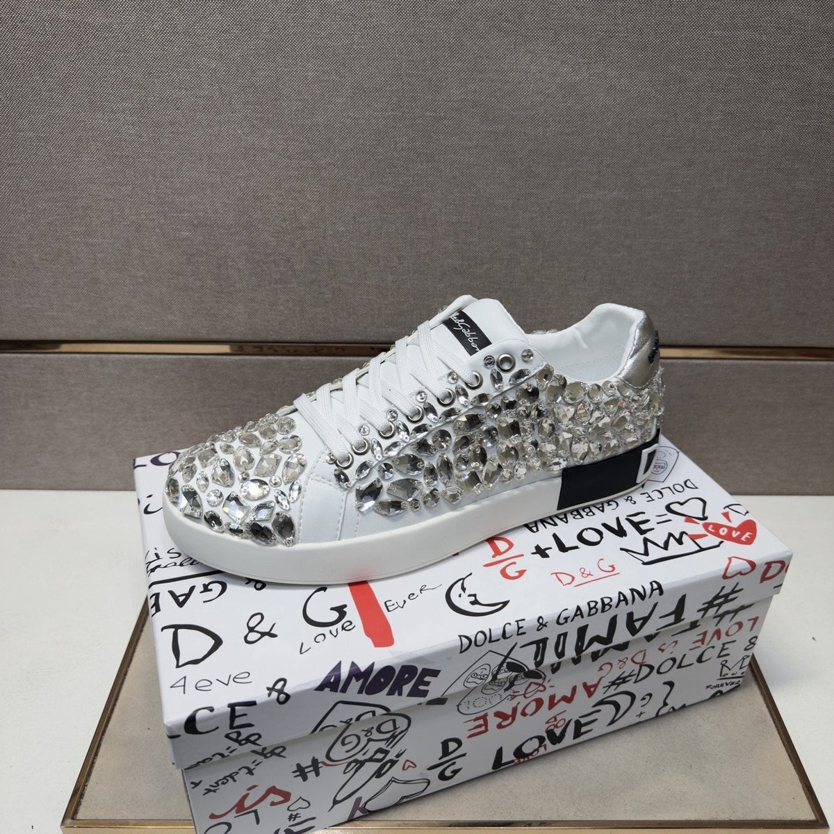 Dolce & Gabbana Crystal Low-Top Sneakers