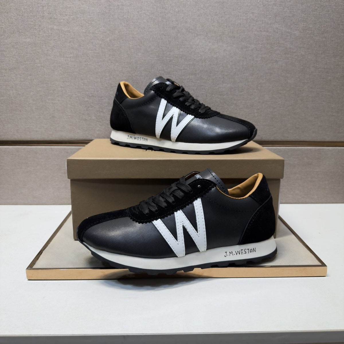 J.M. Weston Black W-Detail Sneakers