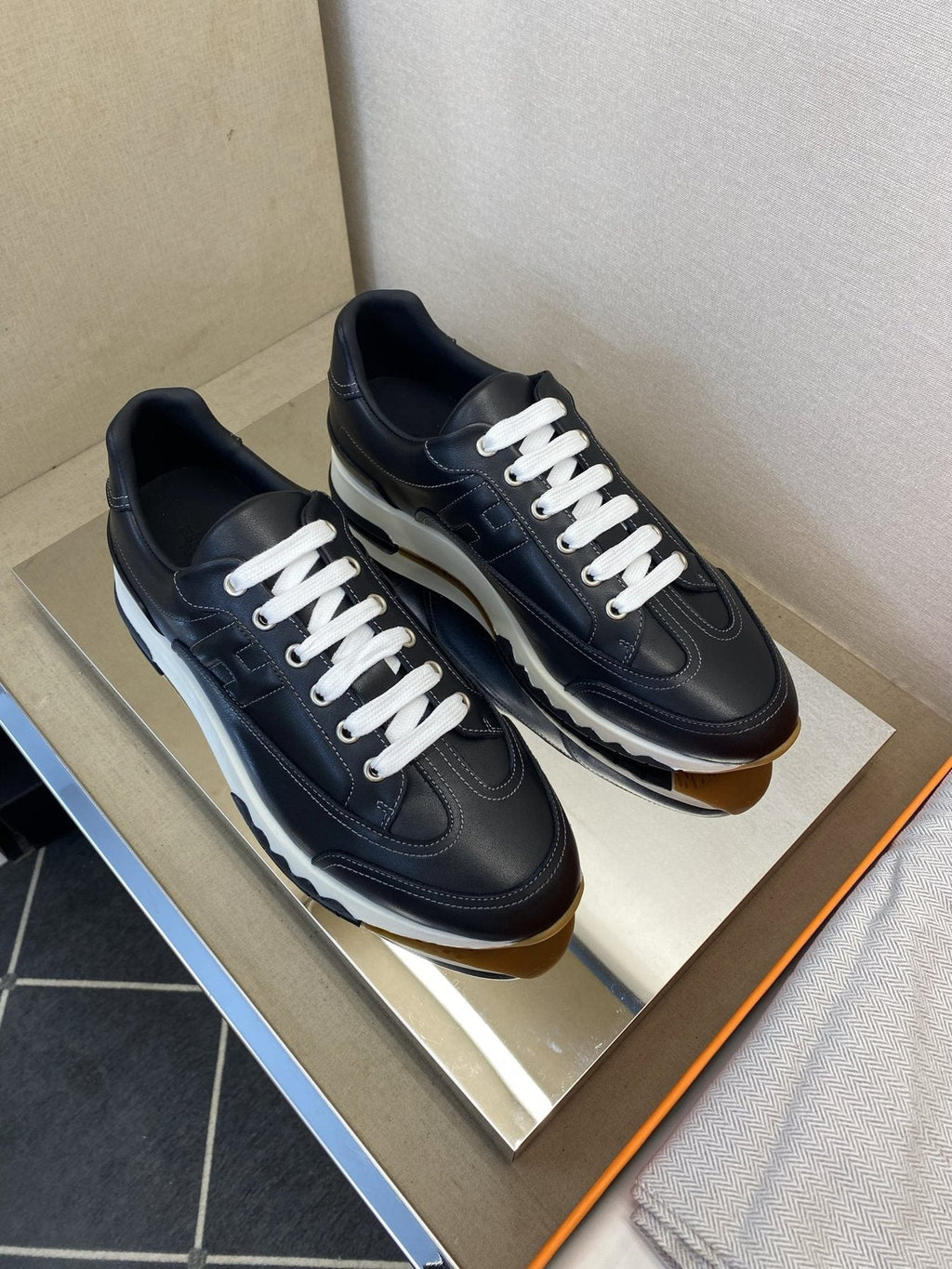 Hermès Men's Low-Top Panel Sneakers