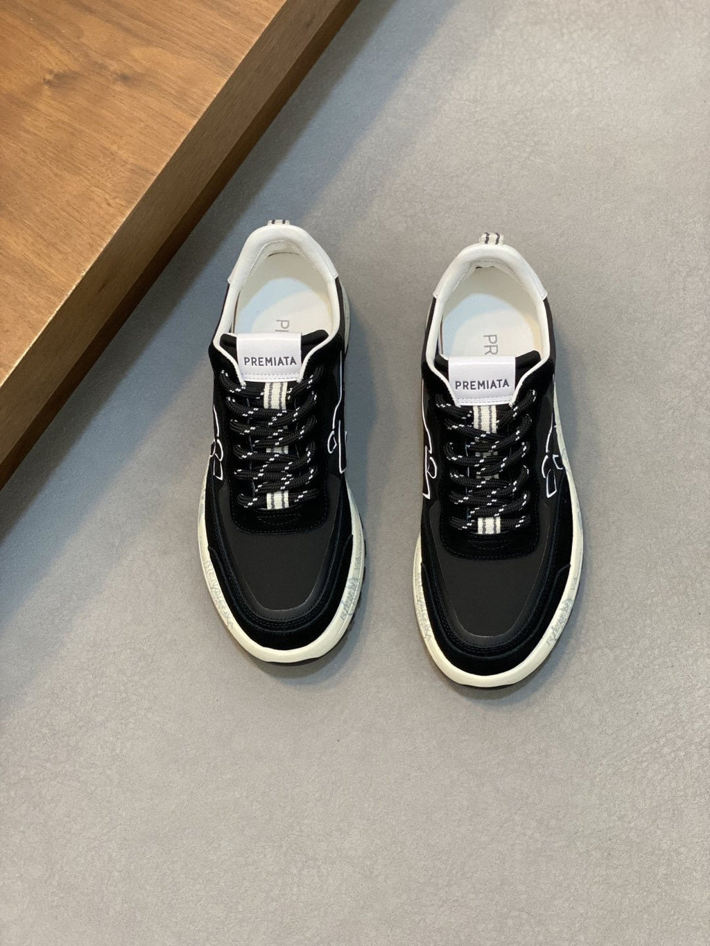Premiata Suede Mesh Low-Top Sneakers