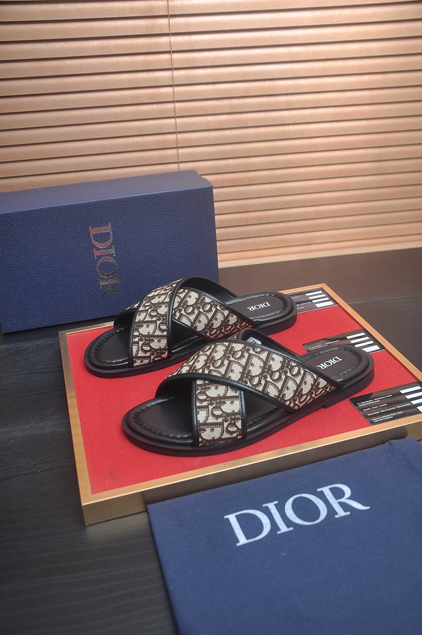 Dior Monogram Crossover Slide Sandals