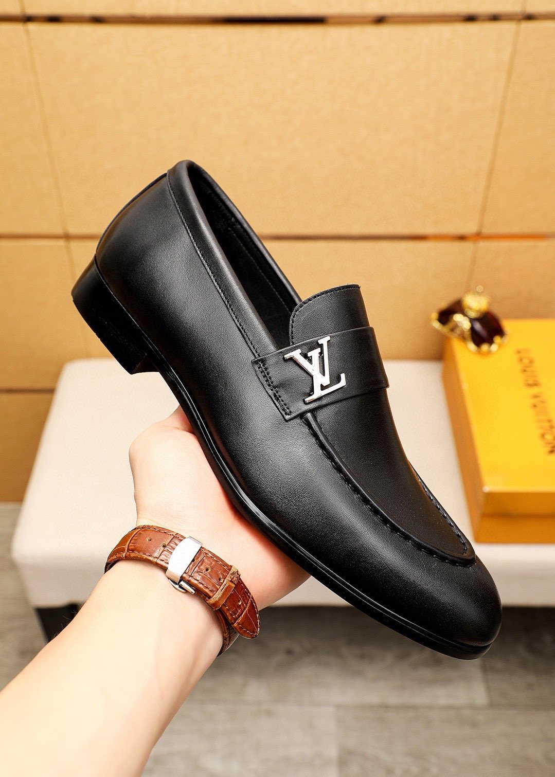 Louis Vuitton Leather Hardware Loafers