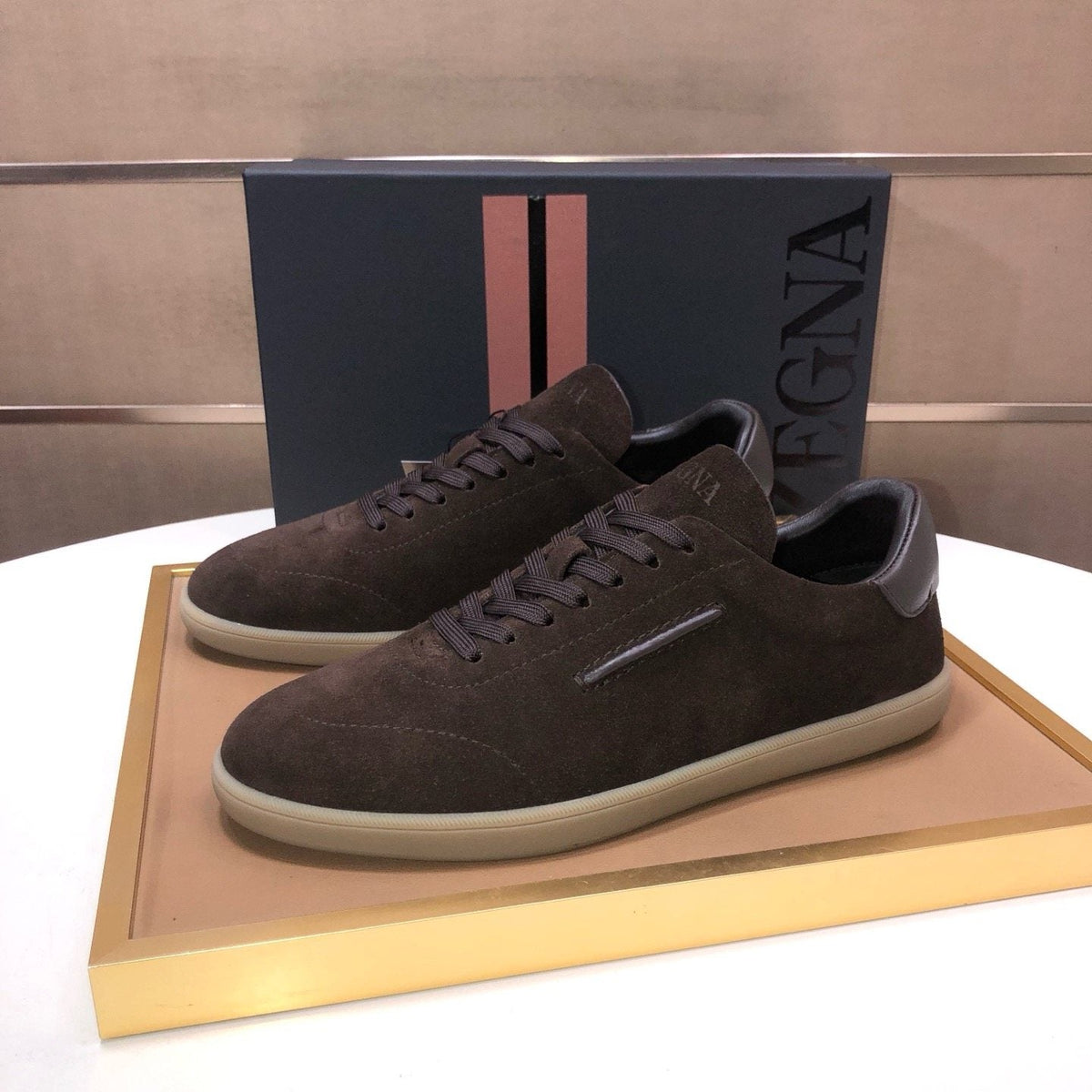 Zegna 232 Suede Low-Top Sneakers