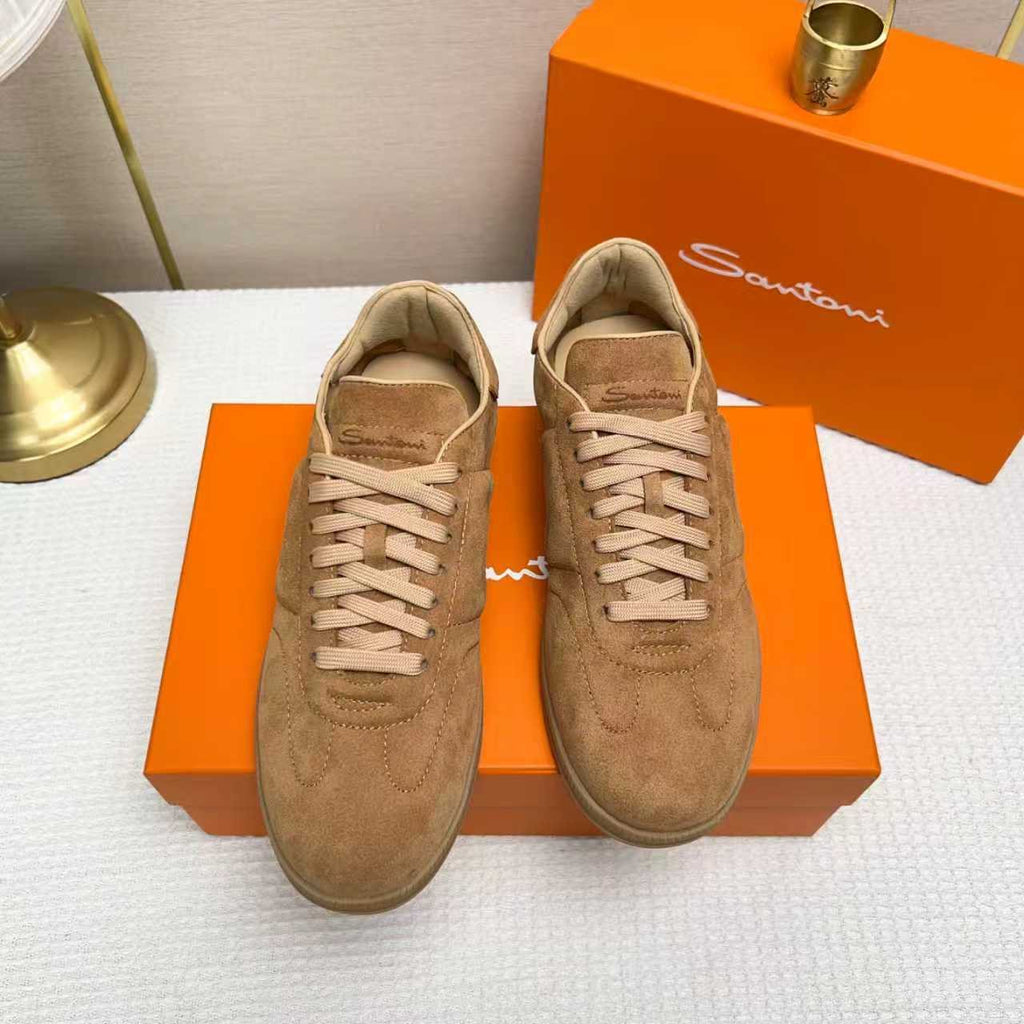 Santoni Black Low-Top Sneakers