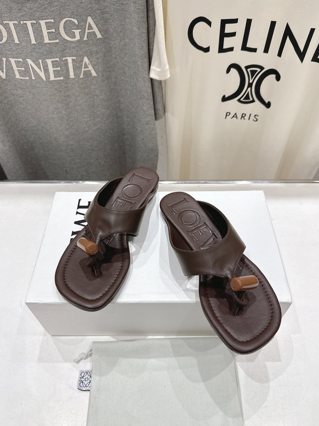 Loewe Embossed Thong Sandals