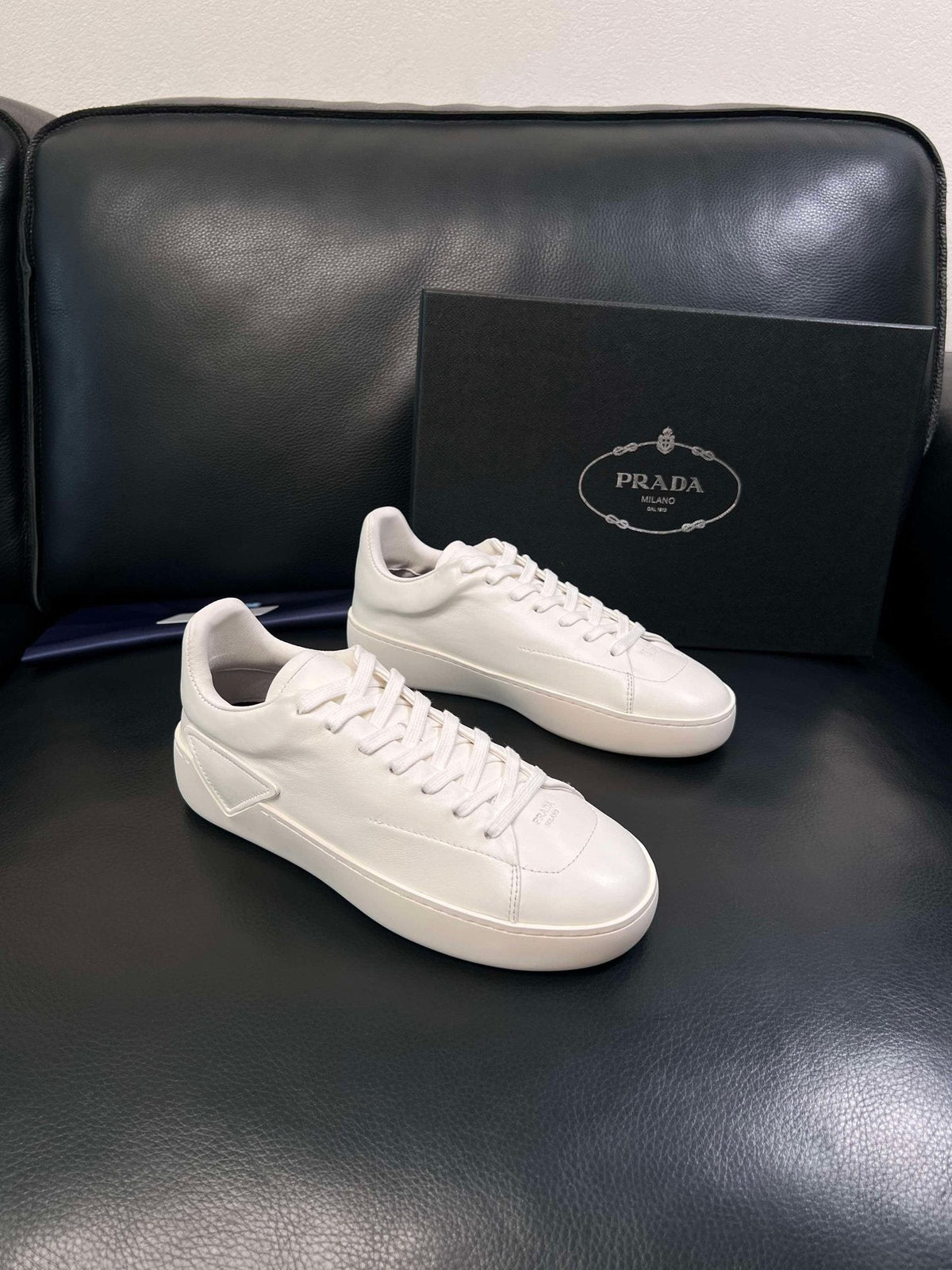 Prada Low-Top Leather Sneakers
