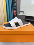 Louis Vuitton Men's Embossed Strap Slide Sandals - Open-Toe Slip-On Design